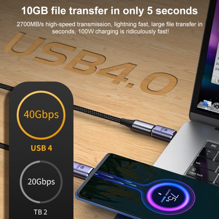 40Gbps USB - C / Type - C 4.0 Female to Female Alloy Adapter, Type - C 4.0 F to F - ORIWHIZ