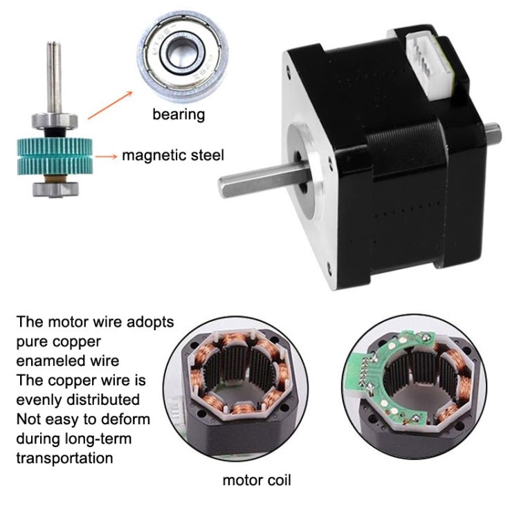 42BYGH34 - 1304B 1.3A 0.30N 3D Printer 42 - Step Moto Dual Output Shaft Carving Machine, 42BYGH34 - 1304B - ORIWHIZ