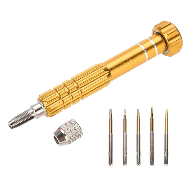 5 in 1 Gold Series Screwdriver Sets (T5 / T6 / 1.2 / 1.5 / 0.8), 5 in 1 - ORIWHIZ