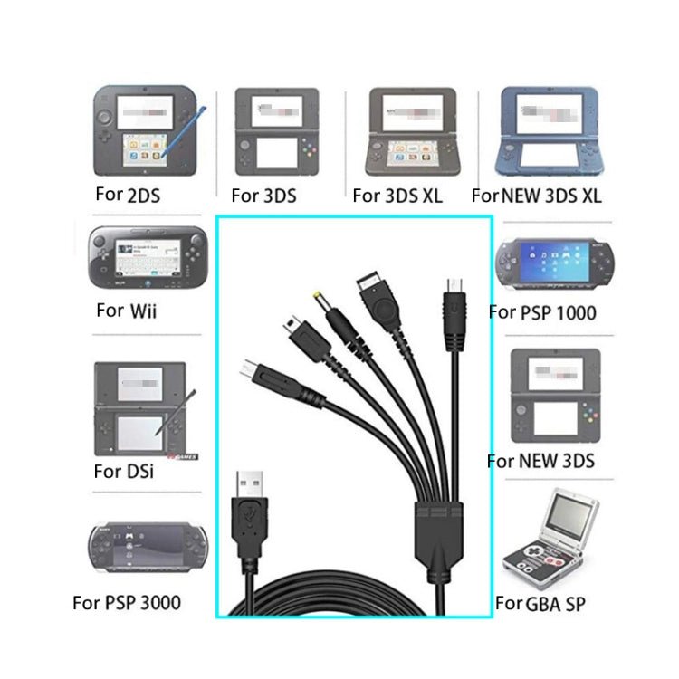 5 - in - 1 USB Charging Cable for Wii U / NEW 3DSXL / NEW 3DS / NDS LITE SP / PSP - ORIWHIZNintendo AccessoriesNintendo Accessories Charger & PowerToys & Hobbies