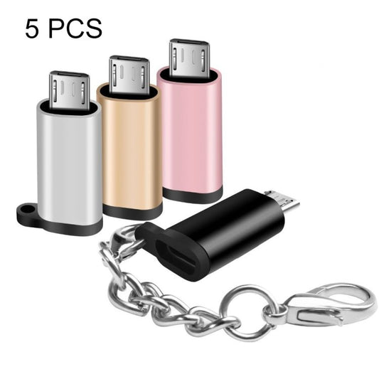 5 PCS USB - C / Type - C Female to Micro USB Male Connector Adapter Random Color Delivery, USB - C / Type - C Female - ORIWHIZ