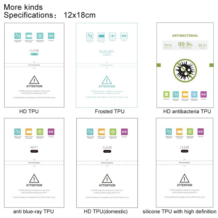 50 PCS F0003 HD Antibacteria TPU Soft Film Supplies for Protector Cutter, F0003 - ORIWHIZ
