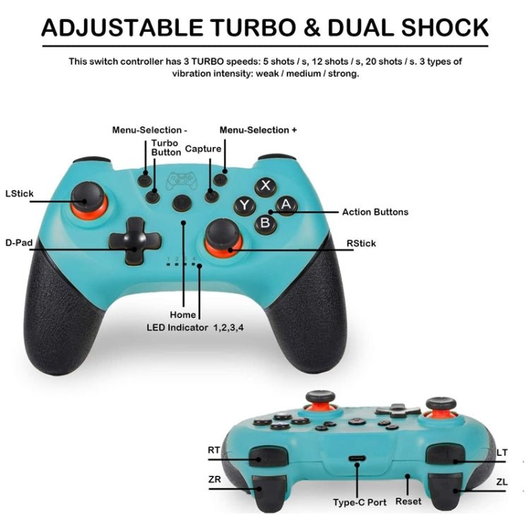 6 - axis Bluetooth Joypad Gamepad Game Controller for Switch Pro - ORIWHIZNintendo AccessoriesNintendo Accessories GamepadsToys & Hobbies