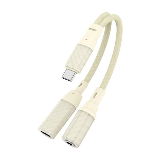 60W 2 in 1 Type - C to Type - C and 3.5mm Audio Adapter, Type - C to Type - C and 3.5mm - ORIWHIZ