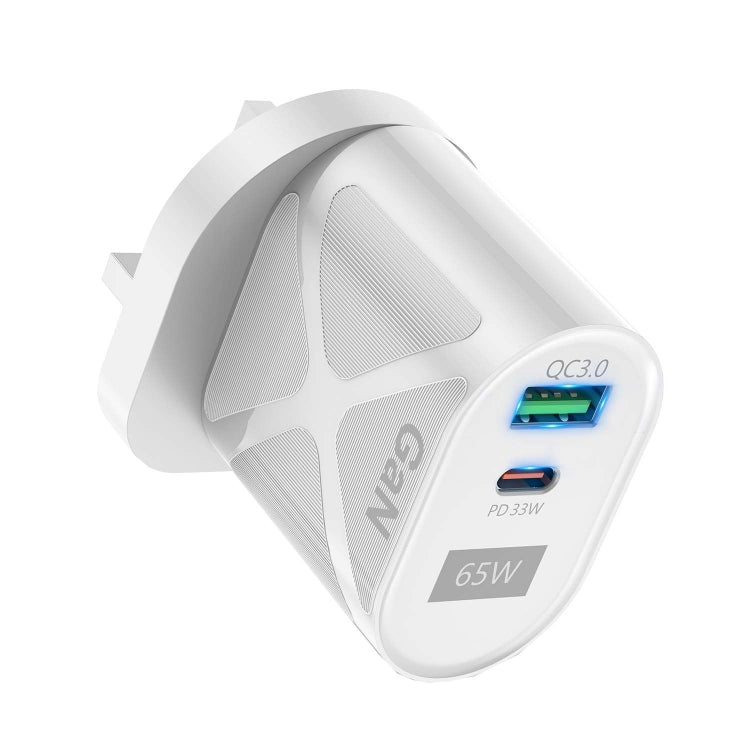 65W GAN PD + QC3.0 Fast Charger Phone Notebook Computer Universal Charging Head, EU Plug Black, UK Plug Black, US Plug Black, AU Plug Black, EU Plug White, UK Plug White, US Plug White, AU Plug White - ORIWHIZ