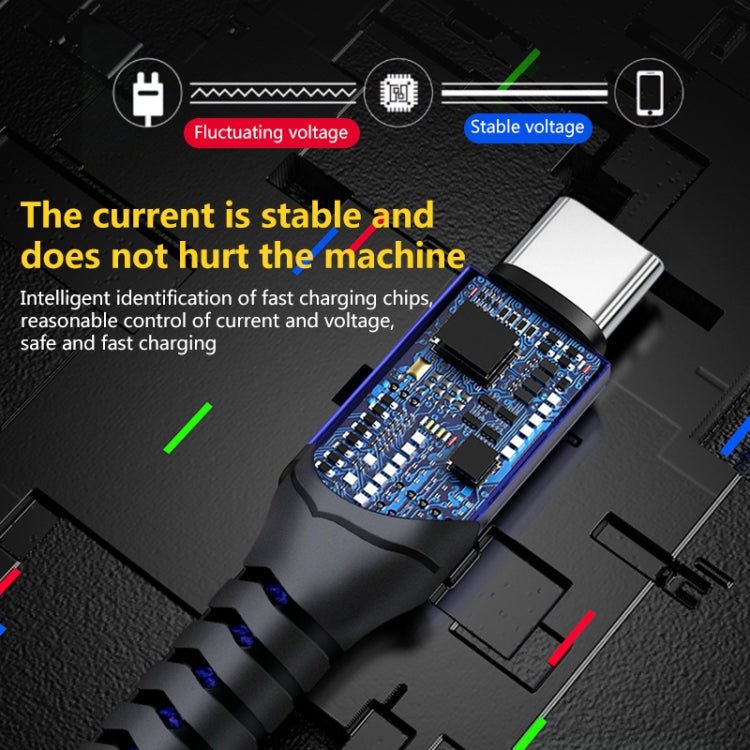 6A Woven Style USB Charging Cable, Cable Length: 1m, USB - C / Type - C, Micro USB, 8 Pin - ORIWHIZ