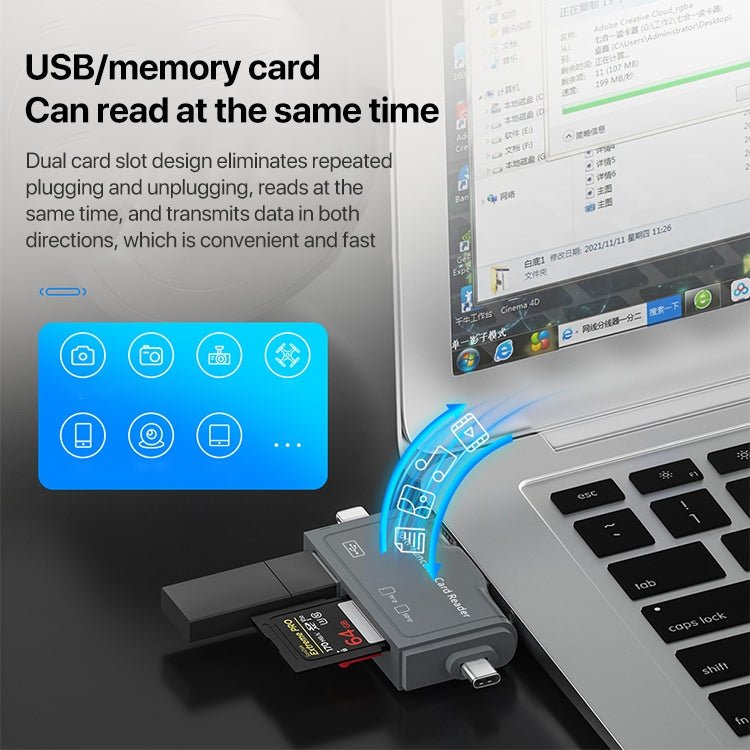 7 In 1 USB 3.0 Card Reader - ORIWHIZ