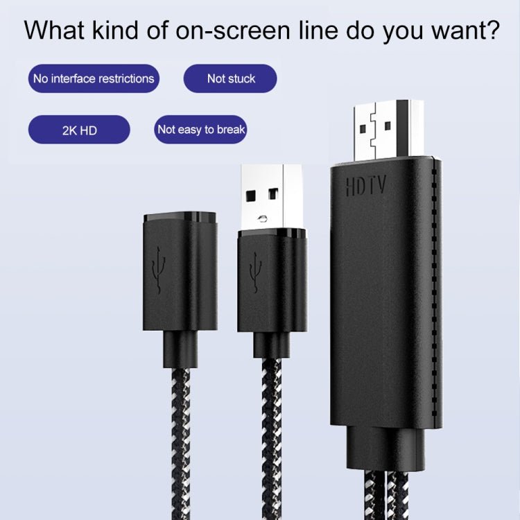 7563s USB - C / Type - C Female to 2K HDMI Male HD Video Adapter Cable, Cable Length: 1m - ORIWHIZ