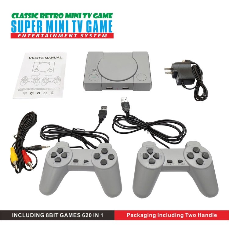 8 - Bit Mini Double Players TV Game Console Built - in 620 Games, PS1 mini (US Plug), PS1 mini (EU Plug) - ORIWHIZPocket ConsolePocket Console & AccessoriesToys & Hobbies