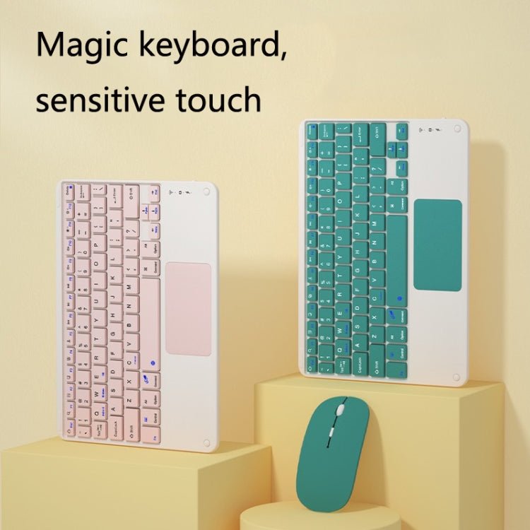 871 9.7 Inch Portable Wireless Bluetooth Keyboard With Touch Screen IPad + Mouse Set for iPad, Pink + Mouse, Mint Green + Mouse, Green + Mouse, Yellow + Mouse, White + Mouse, Black + Mouse - ORIWHIZApple AccessoriesiPad KeyboardiPad Keyboard Universal