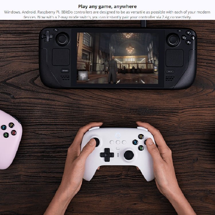 8BitDo Wireless 2.4G Gaming Controller With Charging Dock For PC / Windows 10 / 11 / Steam Deck, White, Black, Pink - ORIWHIZ8BitDoSteam Deck AccessoriesSteam Deck Accessories Other Accessories