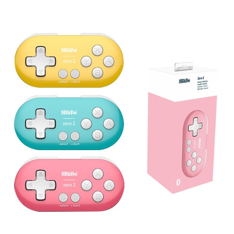 8Bitdo Zero2 Wireless Bluetooth Mini Handle For Switch / Windows / Android / MacOS / Steam / Respeberr, Yellow, Blue Green, Pink - ORIWHIZ8BitdoNintendo AccessoriesNintendo Accessories Gamepads