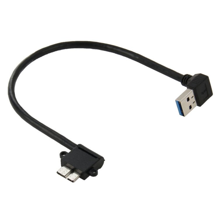90 Degree USB 3.0 to Micro 3.0 Data Cable for Galaxy Note III / N9000, Length: 26cm - ORIWHIZ