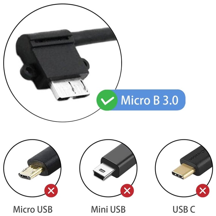 90 Degree USB 3.0 to Micro 3.0 Data Cable for Galaxy Note III / N9000, Length: 26cm - ORIWHIZ