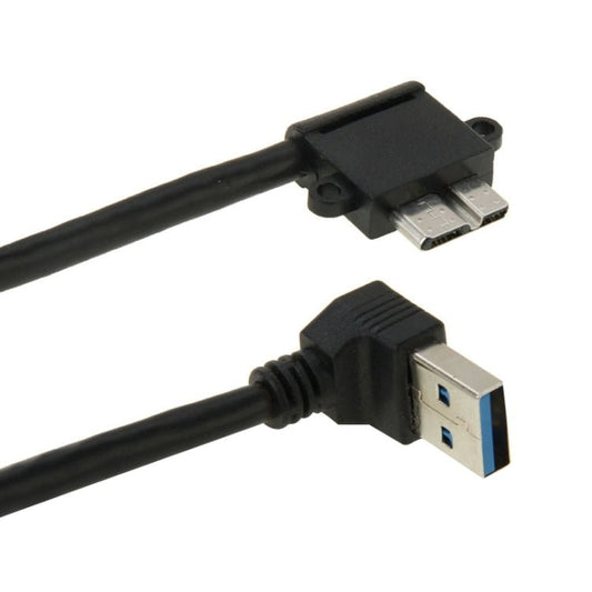 90 Degree USB 3.0 to Micro 3.0 Data Cable for Galaxy Note III / N9000, Length: 26cm - ORIWHIZ
