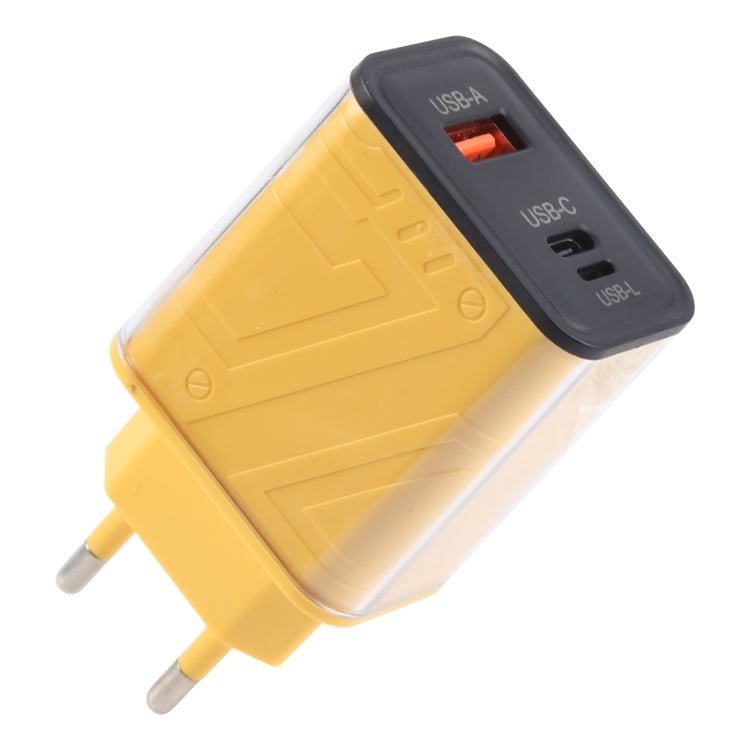 95 - A3CL 30W Type - C, 8 Pin, USB - A Mecha Style Multi - Port Fast Charger, EU Plug - ORIWHIZ