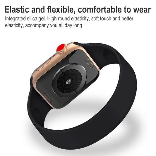 For Apple Watch Series 10 42mm / 9&8&7 41mm / SE 3&SE 2&6&SE&5&4 40mm / 3&2&1 38mm Solid Color Elastic Silicone Watch Band, Size:L 156mm