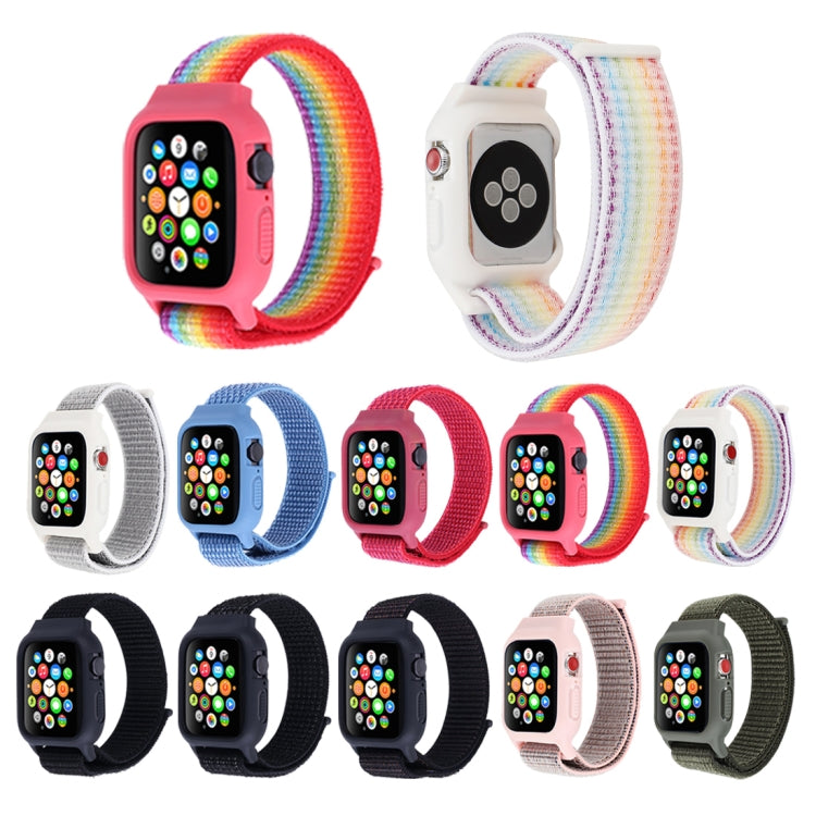 Für Apple Watch Ultra 49mm & Watch Ultra 2 49mm / Series 10 46mm / 9 & 8 & 7 45mm / SE 3 & SE 2 & 6 & SE & 5 & 4 44mm / 3 & 2 & 1 42mm Nylonarmband mit Klettverschluss, Für Apple Watch Series 7 45mm / 6 & SE & 5 & 4 44mm / 3 & 2 & 1 42mm