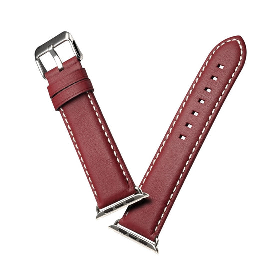 Bracelet de montre en cuir de luxe Denior Environmental pour Apple Watch Series 10 42mm / 9&8&7 41mm / SE 3&SE 2&6&SE&5&4 40mm / 3&2&1 38mm
