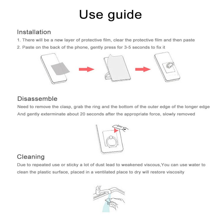 Support multifonction pour téléphone portable avec boucle à anneau, rose, blanc, or Tyrant