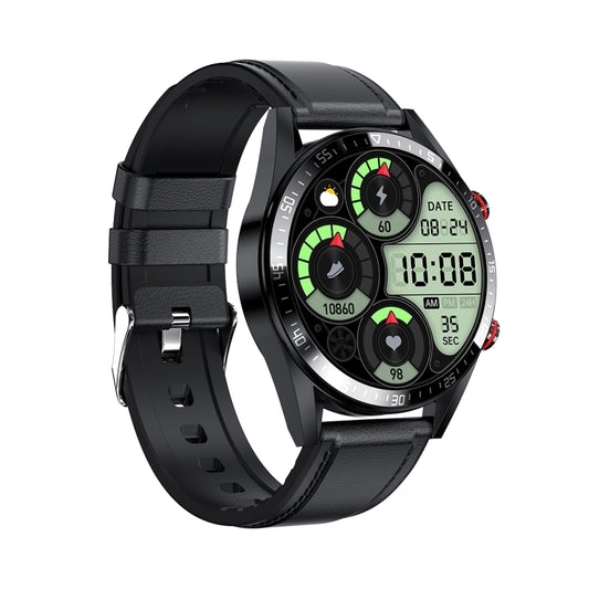 Montre Connectée AMOLED 1.39 Pouces DW16, Prise en Charge de la Surveillance de la Fréquence Cardiaque et de la Pression Artérielle, Bracelet en Cuir