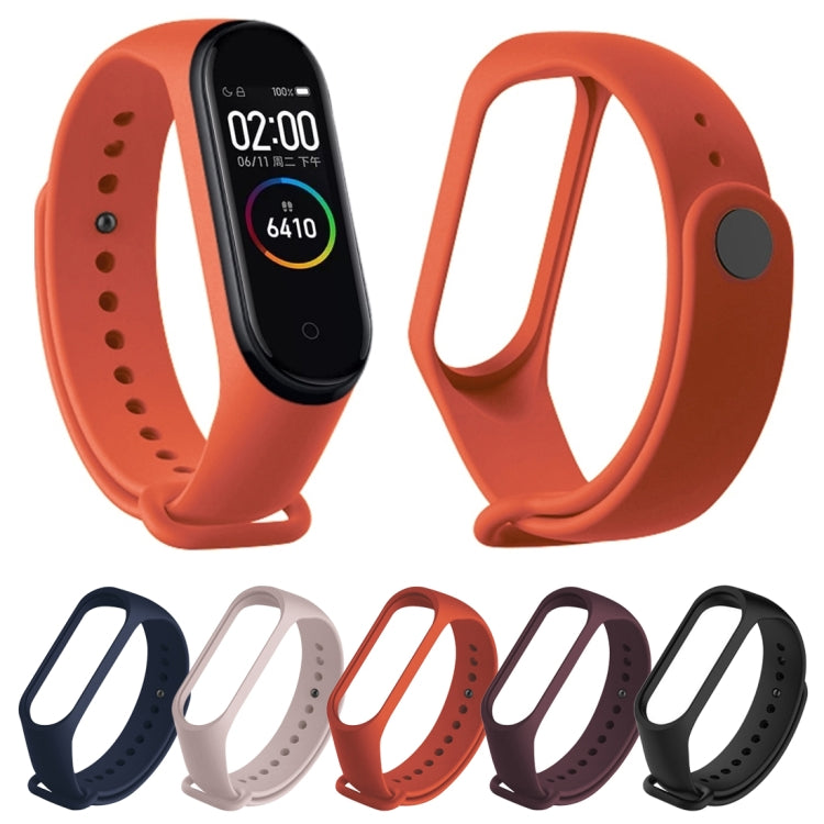 Pure Color Soft TPU Watch Bands for Xiaomi Mi Band 4, Host Not Included, Wine Red, Black, Orange, Pink, Dark Blue