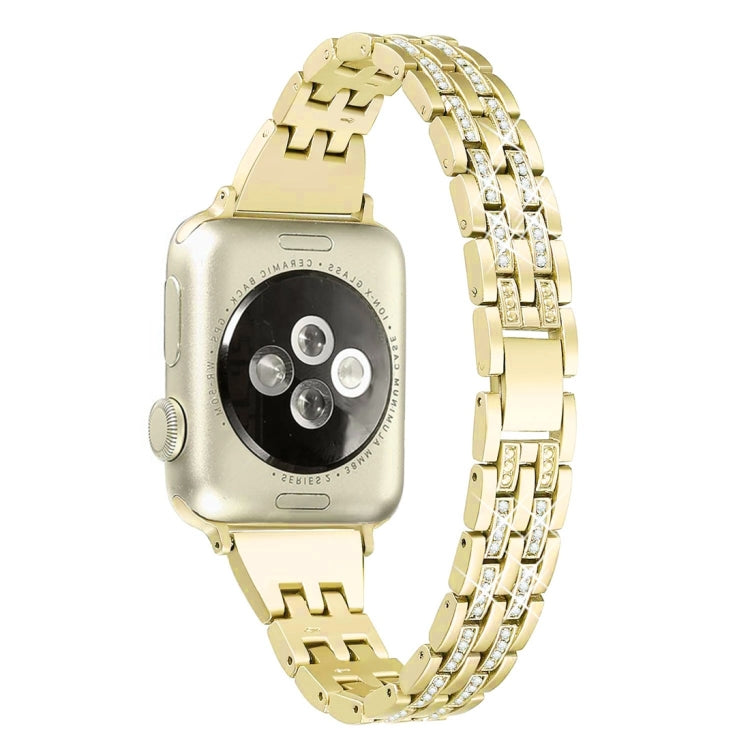 Colorful Diamond Stainless Steel Watch Band for Apple Watch Series 7 41mm / 6 & SE & 5 & 4 40mm / 3 & 2 & 1 38mm