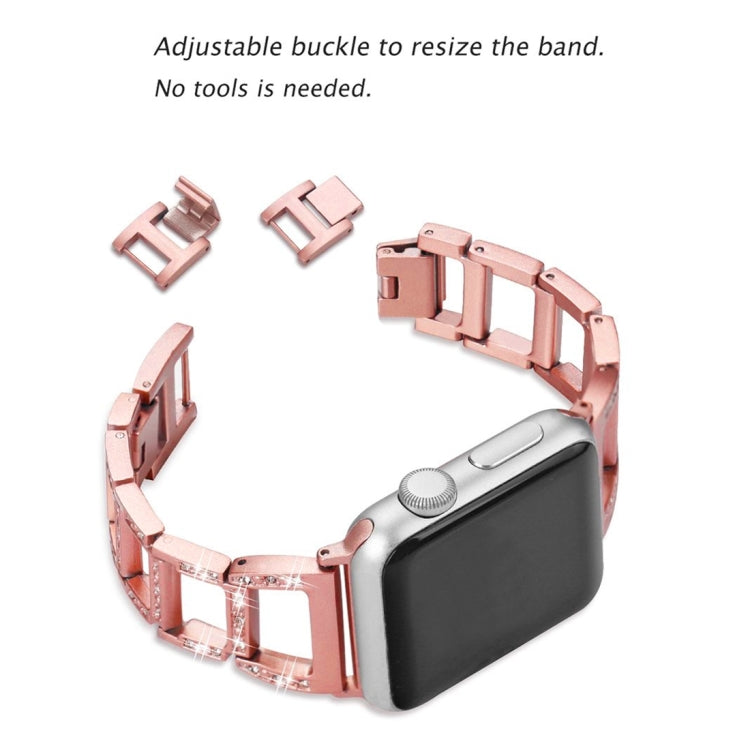 Colorful Diamond Stainless Steel Watch Band for Apple Watch Ultra 49mm&Watch Ultra 2 49mm / Series 10 46mm / 9&8&7 45mm / SE 3&SE 2&6&SE&5&4 44mm / 3&2&1 42mm