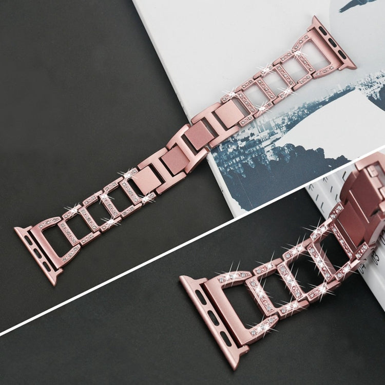 Colorful Diamond Stainless Steel Watch Band for Apple Watch Ultra 49mm&Watch Ultra 2 49mm / Series 10 46mm / 9&8&7 45mm / SE 3&SE 2&6&SE&5&4 44mm / 3&2&1 42mm