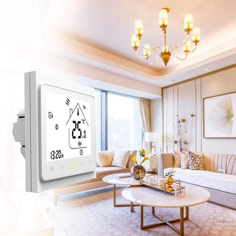BHT-002GBLW 16A Load Electronic Heating Type LCD Digital Heating Room Thermostat with Sensor & Time Display, WiFi Control