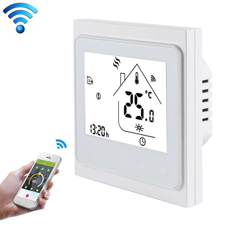 BHT-002GCLW 3A Load Water / Gas Boiler Type LCD Digital Heating Room Thermostat with Time Display, WiFi Control, BHT-002GBLW 3A (Black) Gas Boiler Type, BHT-002GBLW 3A (White) Gas Boiler Type