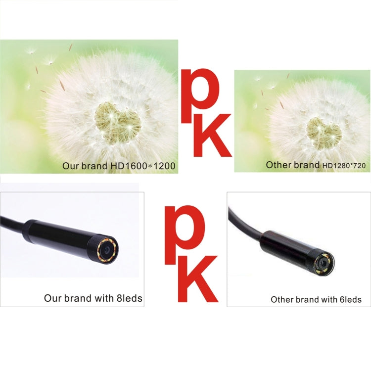 YPC110 8mm 2.0MP HD Camera WiFi Endoscope Snake Tube Inspection Camera with 8 LED, Waterproof IP68, Lens Diameter: 8mm, Length: 2m, Soft Line, 2m Soft Line