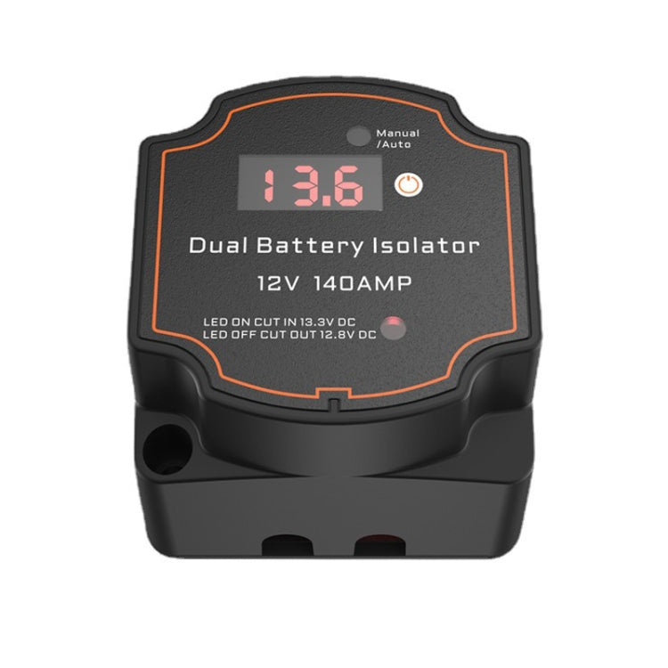 IP68 12V 140A Car Yacht RV Smart Dual Battery Isolation Controller VSR Digital Display Voltmeter, with Digital Display Voltmeter