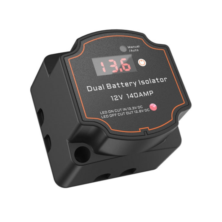 IP68 12V 140A Car Yacht RV Smart Dual Battery Isolation Controller VSR Digital Display Voltmeter, with Digital Display Voltmeter