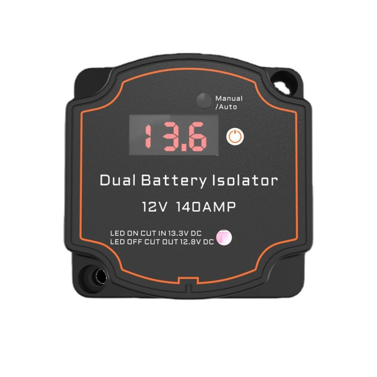 IP68 12V 140A Car Yacht RV Smart Dual Battery Isolation Controller VSR Digital Display Voltmeter, with Digital Display Voltmeter