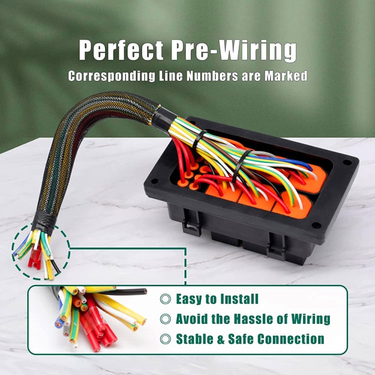 12V 4 Pin Car 6 Slots Waterproof Relay Fuse Box with Cable, 12V 4 Pin