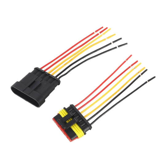 10pcs 5P Car Waterproof Plug Car Connector Plug-In, Length:10cm, 6P