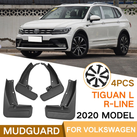 For Volkswagen Tiguan LR-Line 2018-2020 4pcs/Set Car Auto Soft Plastic Splash Flaps Fender Guard, For Volkswagen Tiguan LR-Line 2018-2020