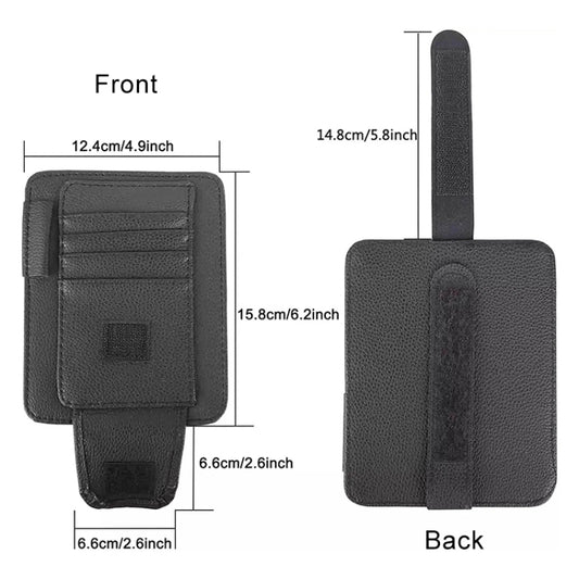 Multifunctional Car Litchi Pattern Glasses Holder Sun Visor Bill Holder, Glasses Holder