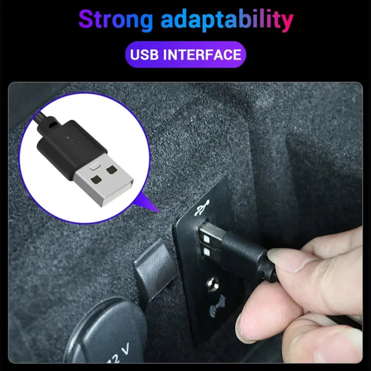 Car 4 in 1 USB RGB Foot Colorful LED Atmosphere Light, Colorful