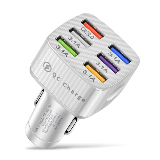 Chargeur de voiture luminescent USB BK-360 6 en 1 QC3.0+3.1A, BK-360