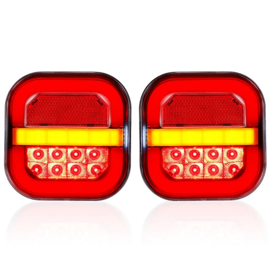 2pcs 12-24V 28LEDs Square Trailer Taillight
