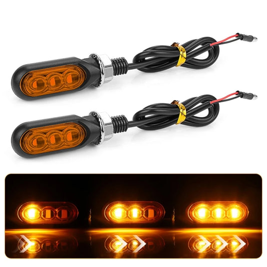 2 mini clignotants de moto à LED 12 V 3, 3 LED (jaunes), 3 LED (noires), 3 LED (transparentes)