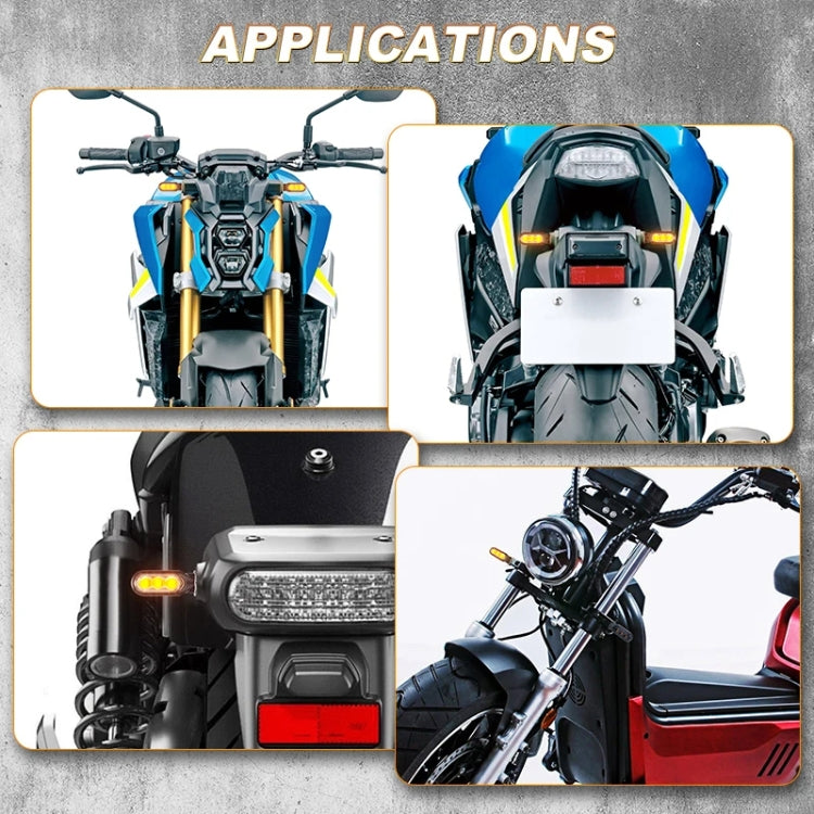 2 mini clignotants de moto à LED 12 V 3, 3 LED (jaunes), 3 LED (noires), 3 LED (transparentes)