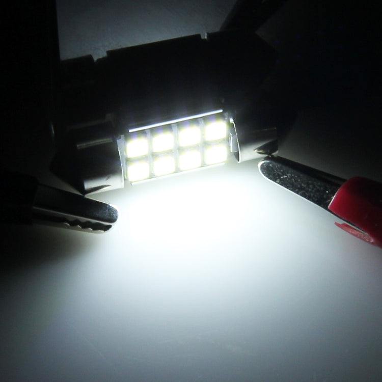 2 PCS 31mm Festoon 3W 300LM White Light 8 LED 3528 SMD Canbus Error-Free Car Reading Lamps, DC 12, 31mm