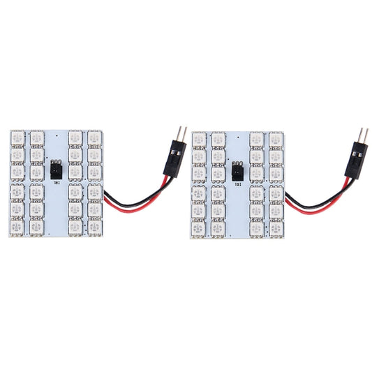 2 PCS Colorful 41MM T10 + Bicuspid Port Remote Control Car Dome Lamp LED Reading Light with 24 LED Lights, 41MM 24 LED Lights