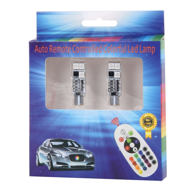 2 PCS Colorful 36MM T10 Port Remote Control Car Dome Lamp LED Reading Light with 6 LED Lights, 36MM 6 LED Lights
