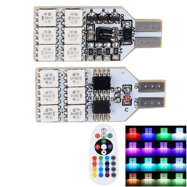 2 PCS Colorful 39MM T10 Port Remote Control Car Dome Lamp LED Reading Light with 12 LED Lights, 39MM 12 LED Lights