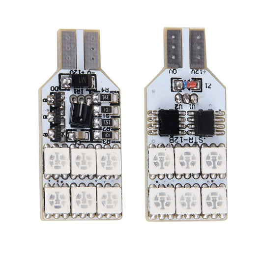 2 PCS Colorful 39MM T10 Port Remote Control Car Dome Lamp LED Reading Light with 12 LED Lights, 39MM 12 LED Lights