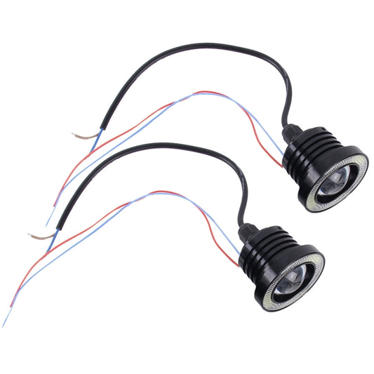 2 PCS 2.5 inch DC12-24V 10W 900LM 6500K Car Angel Eyes Fog Lamp Foglight, Cable Length: 20cm(White Light + White Light), 2.5 inch 10W 900LM/6500K White+White